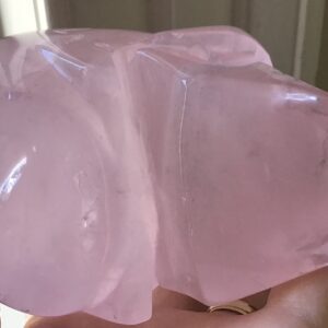 Large Rose Quartz Crystal Skull - Image 7