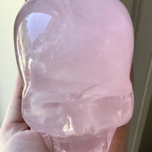Large Rose Quartz Crystal Skull - Image 8