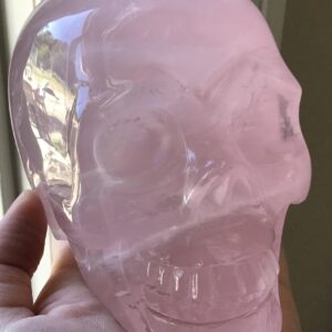 Large Rose Quartz Crystal Skull - Image 4