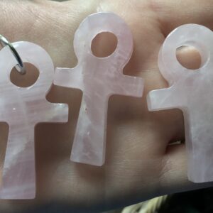 Rose Quartz Crystal Ankh Pendant - Image 4