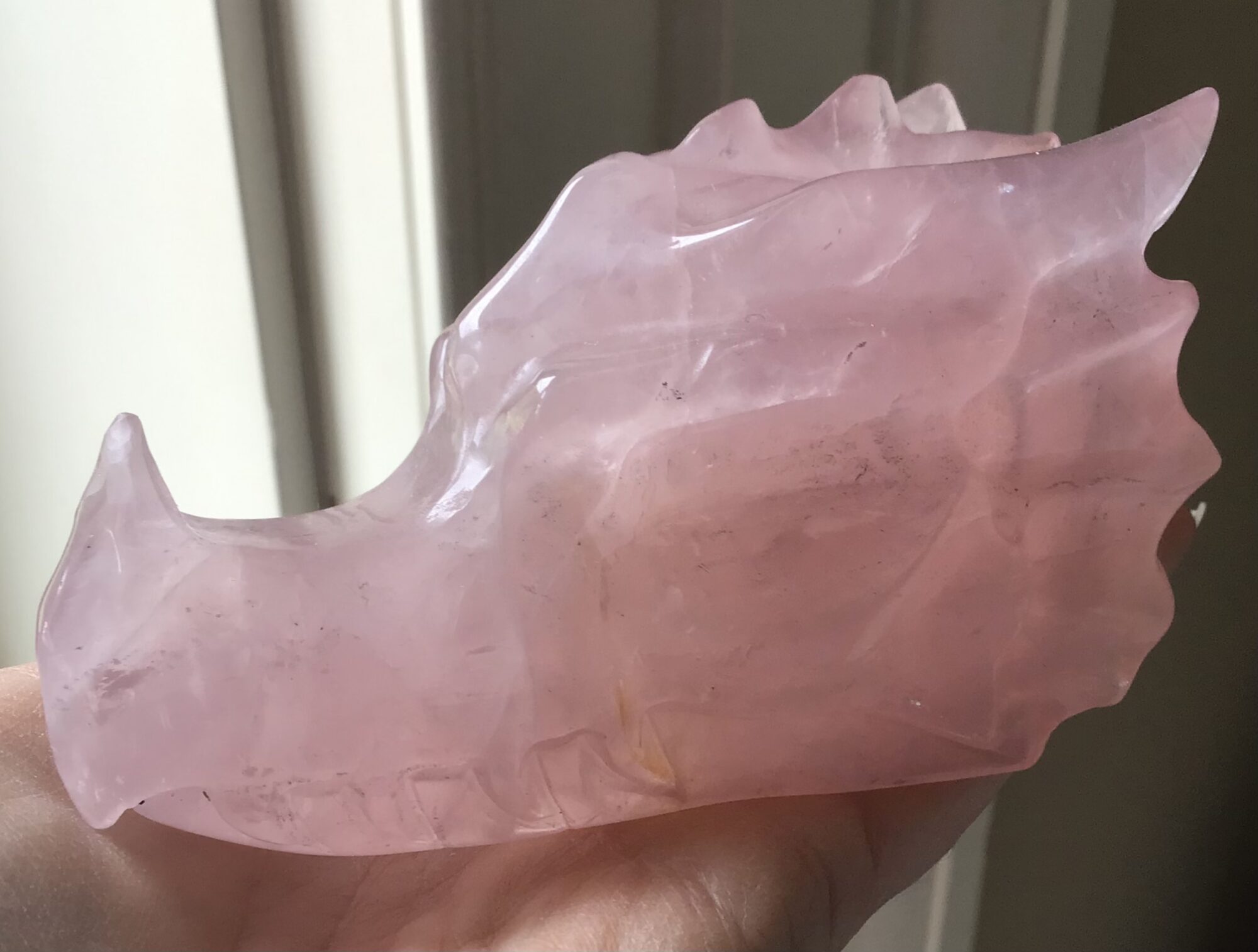 Rose Quartz Crystal Dragon