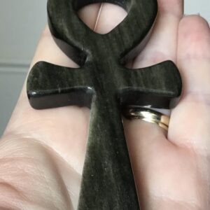Black & Gold Obsidian Crystal Ankh - Image 7