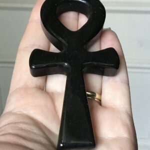 Black & Gold Obsidian Crystal Ankh - Image 8