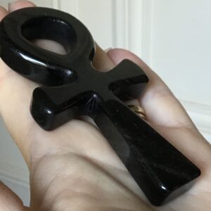 Black & Gold Obsidian Crystal Ankh - Image 2