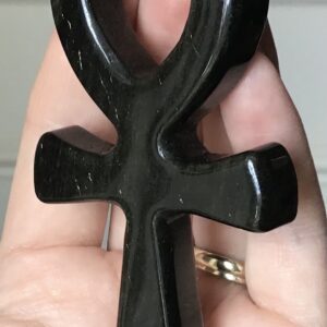 Black & Gold Obsidian Crystal Ankh - Image 2