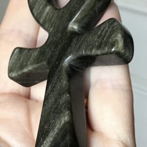 Black & Gold Obsidian Crystal Ankh - Image 5