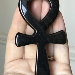 Black & Gold Obsidian Crystal Ankh - Image 4