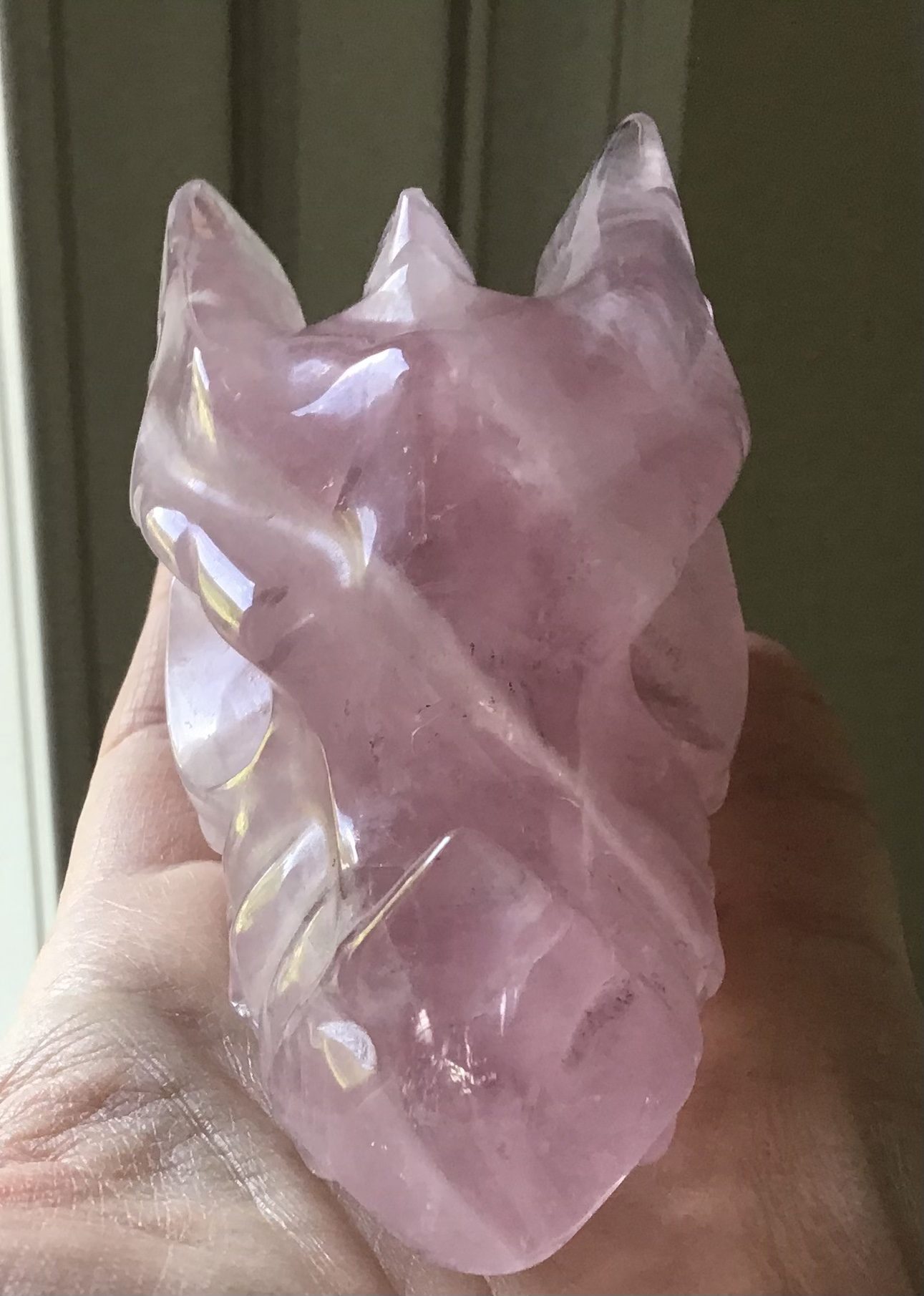 Rose Quartz Crystal Dragon