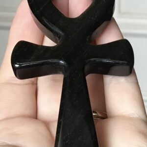 Black & Gold Obsidian Crystal Ankh - Image 5