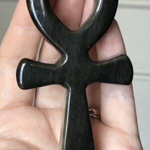 Black & Gold Obsidian Crystal Ankh - Image 5