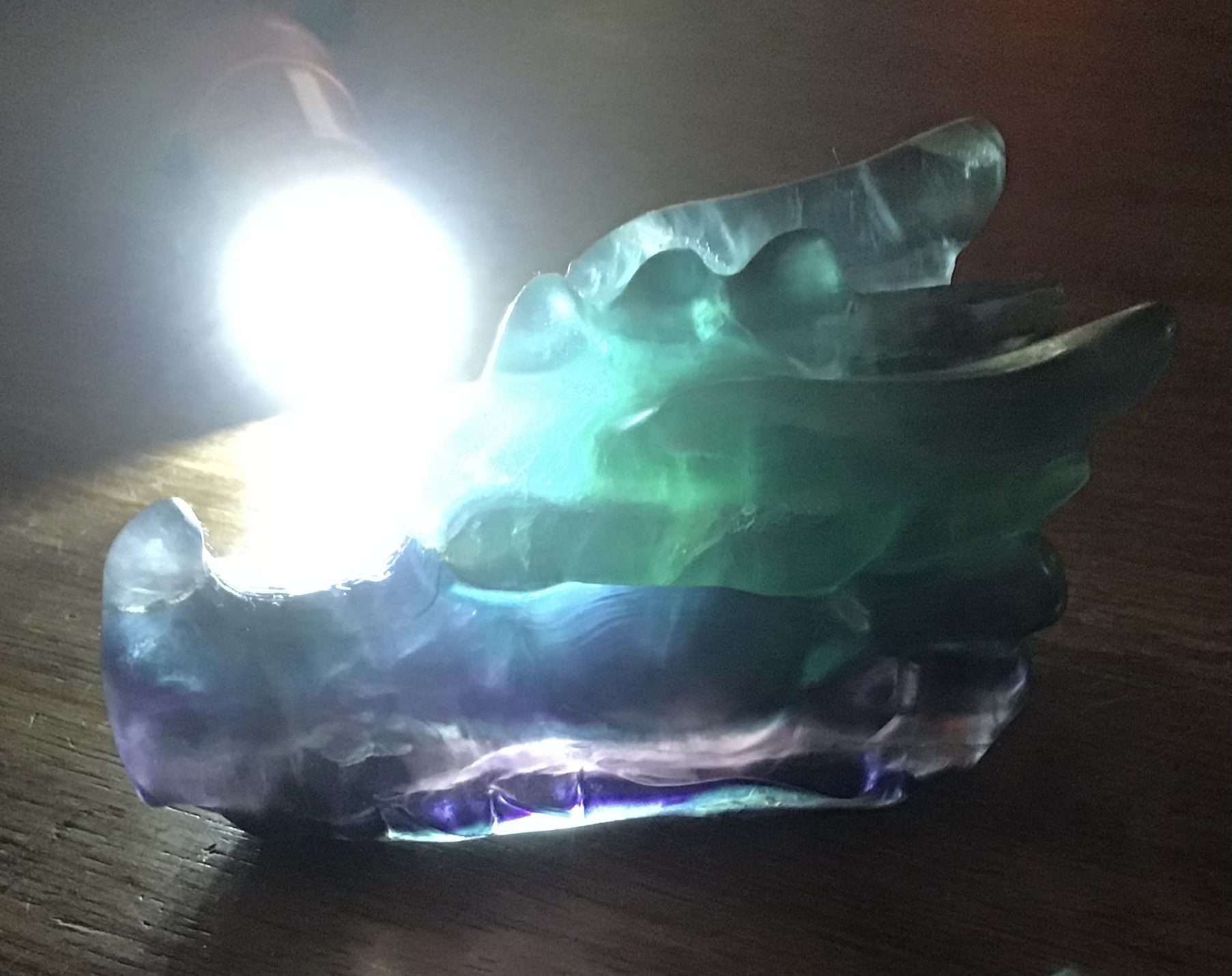 Rainbow Fluorite Crystal Dragon