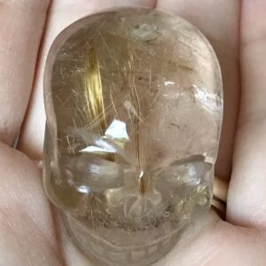 Gold Rutile Crystal Quartz Skull - Image 7