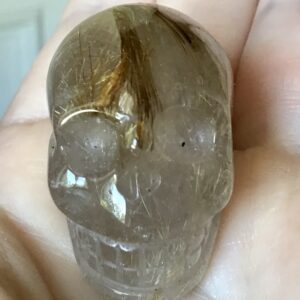 Gold Rutile Crystal Quartz Skull - Image 4