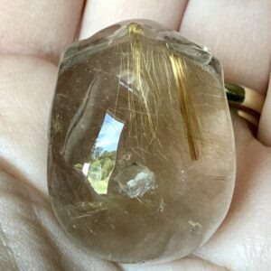Gold Rutile Crystal Quartz Skull - Image 4