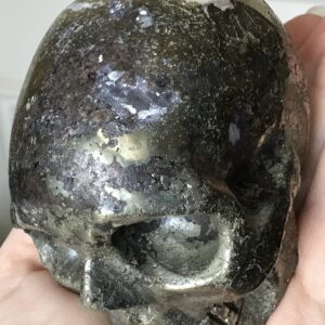 Gold & Silver Pyrite Crystal Skull - Image 6