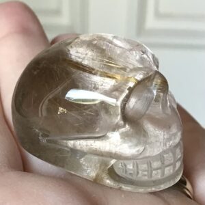 Gold Rutile Crystal Quartz Skull - Image 6