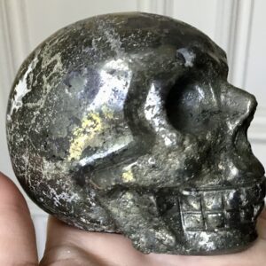 Gold & Silver Pyrite Crystal Skull - Image 2