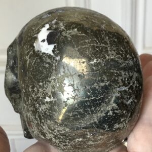 Gold & Silver Pyrite Crystal Skull - Image 7