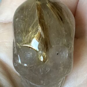 Gold Rutile Crystal Quartz Skull - Image 3