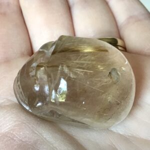 Gold Rutile Crystal Quartz Skull - Image 5