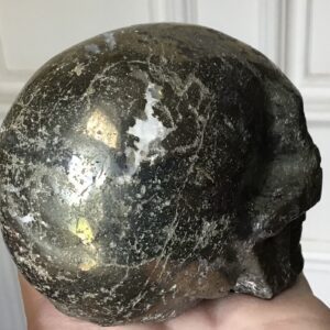 Gold & Silver Pyrite Crystal Skull - Image 3