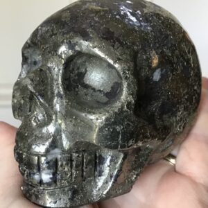 Gold & Silver Pyrite Crystal Skull - Image 5
