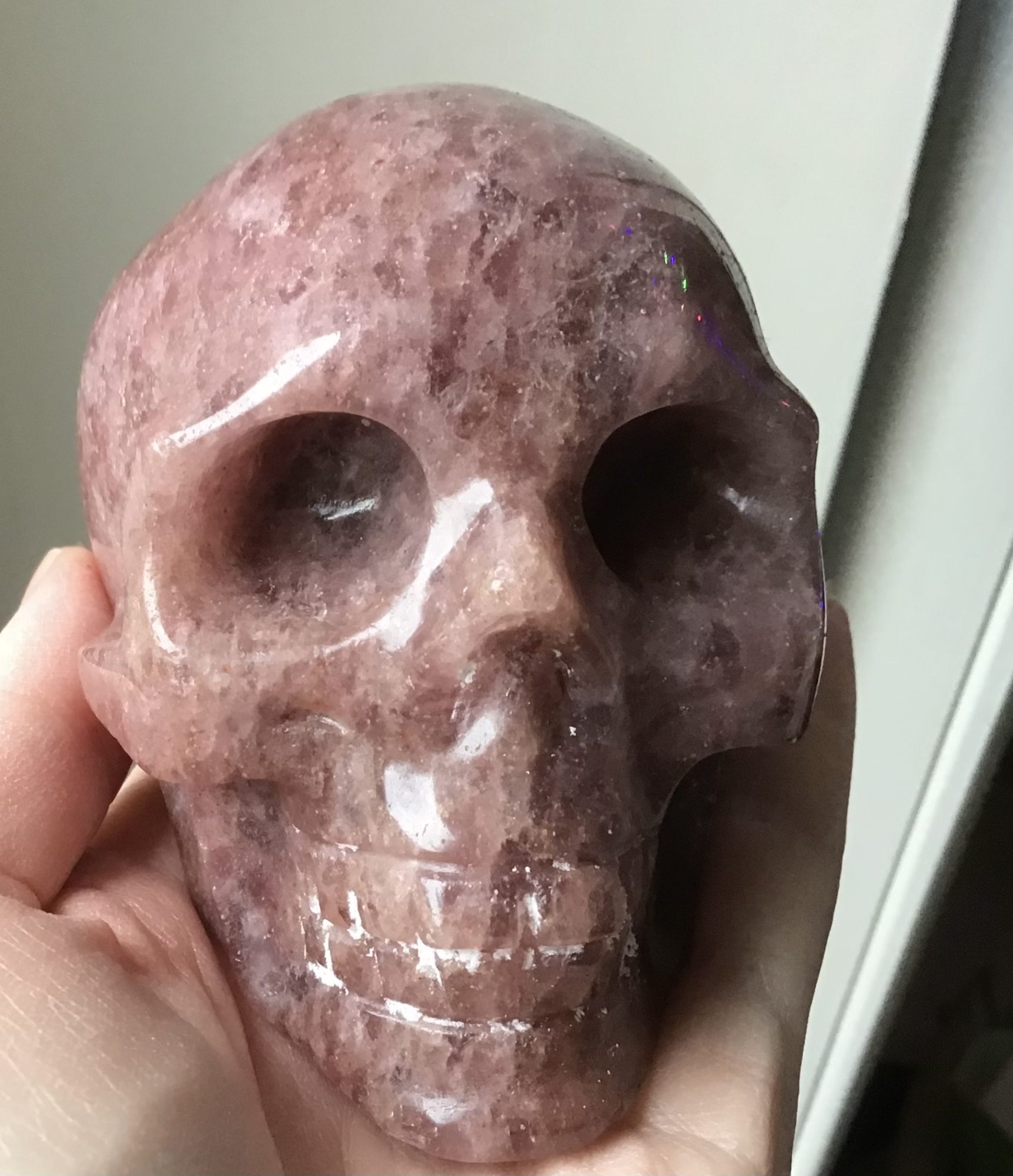 Strawberry Quartz Crystal Skull