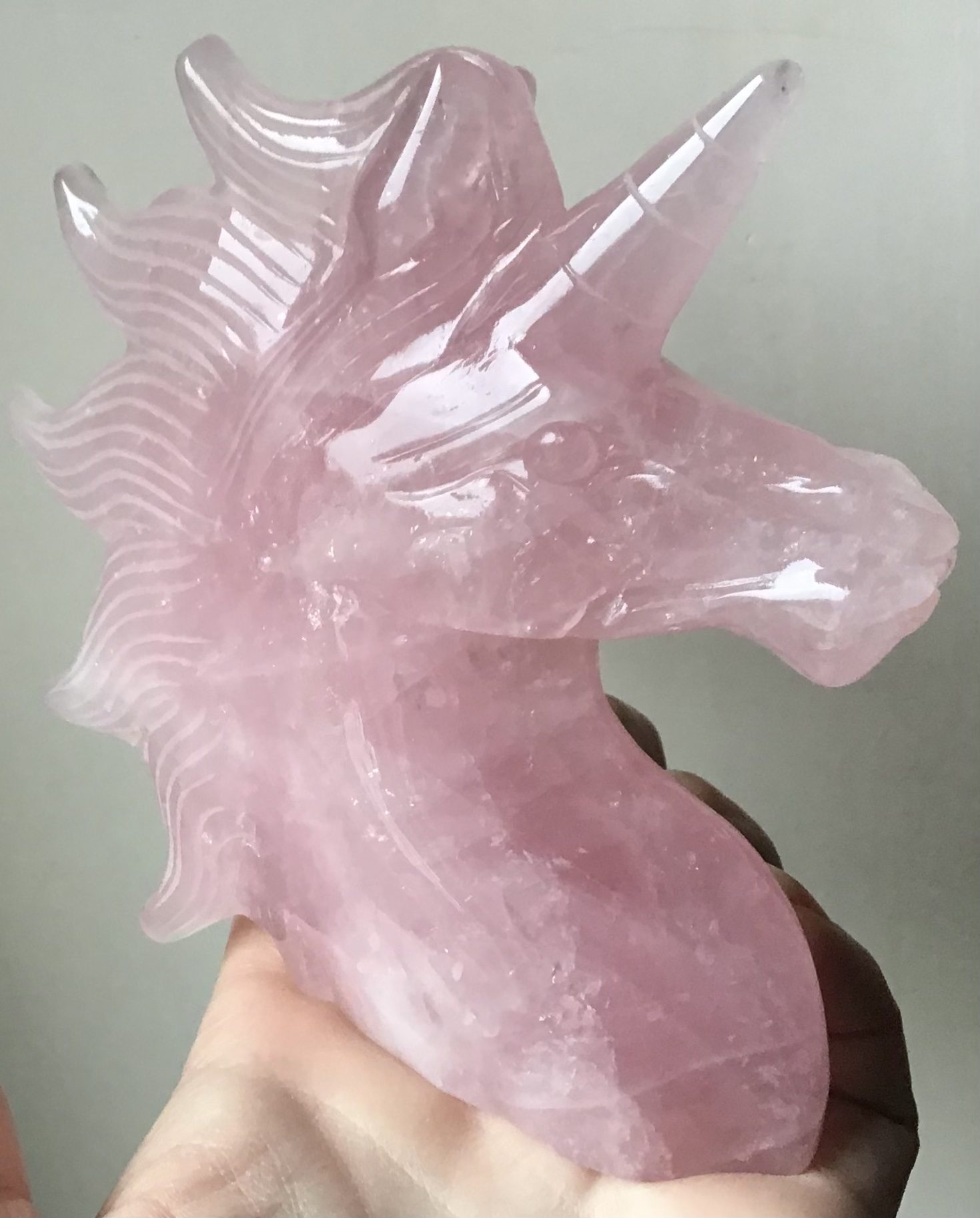 Rose Quartz Crystal Unicorn