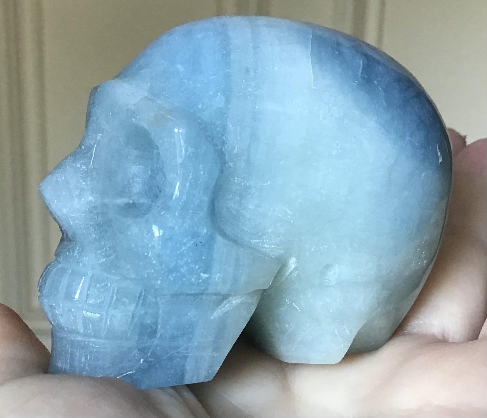 Natural Aquamarine Crystal Skull