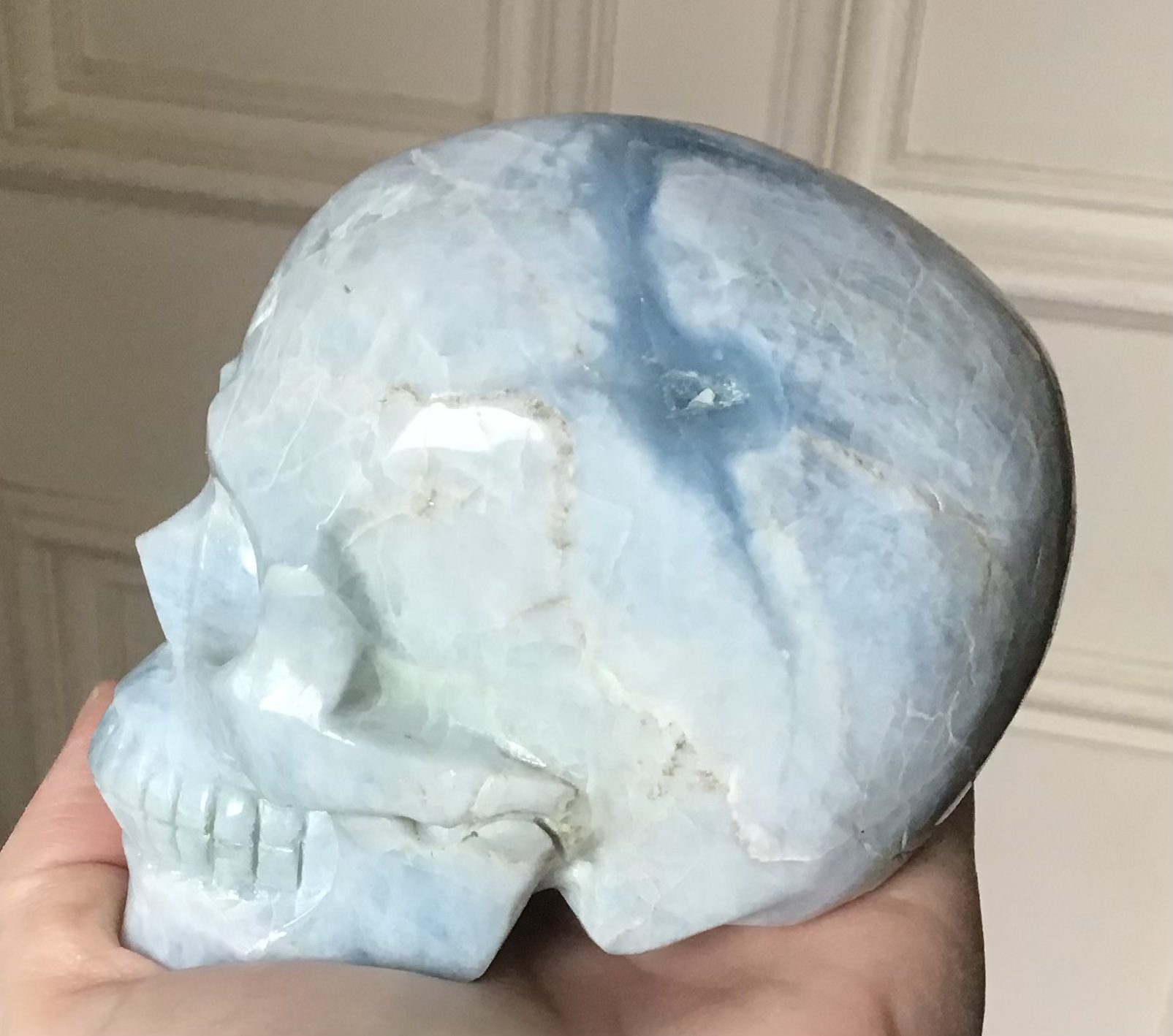 Natural Aquamarine Crystal Skull