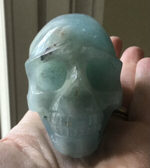 Natural Aquamarine Crystal Skull