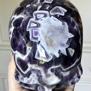 Dream Chevron Amethyst Crystal Skull - Image 4