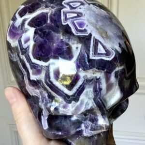 Dream Chevron Amethyst Crystal Skull - Image 5