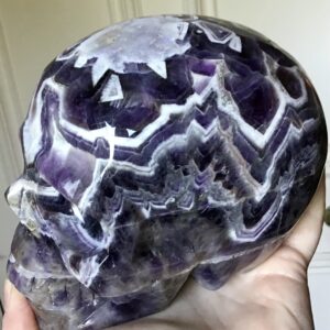 Dream Chevron Amethyst Crystal Skull - Image 9