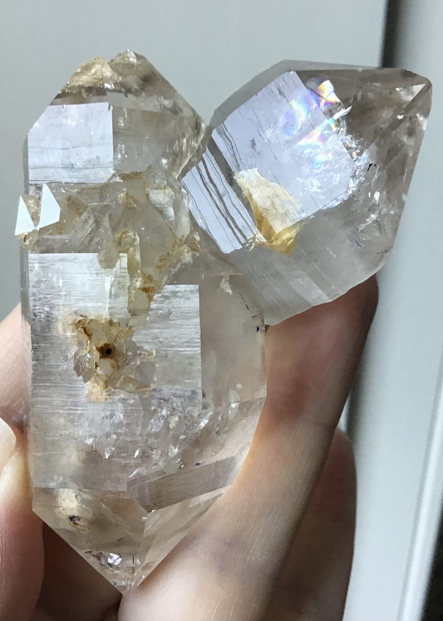 Enhydro Herkimer Quartz Crystal/ 3x Moving Water Bubble