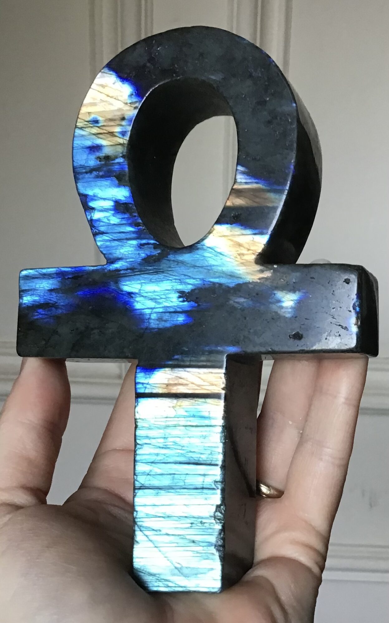 Labradorite Crystal Ankh