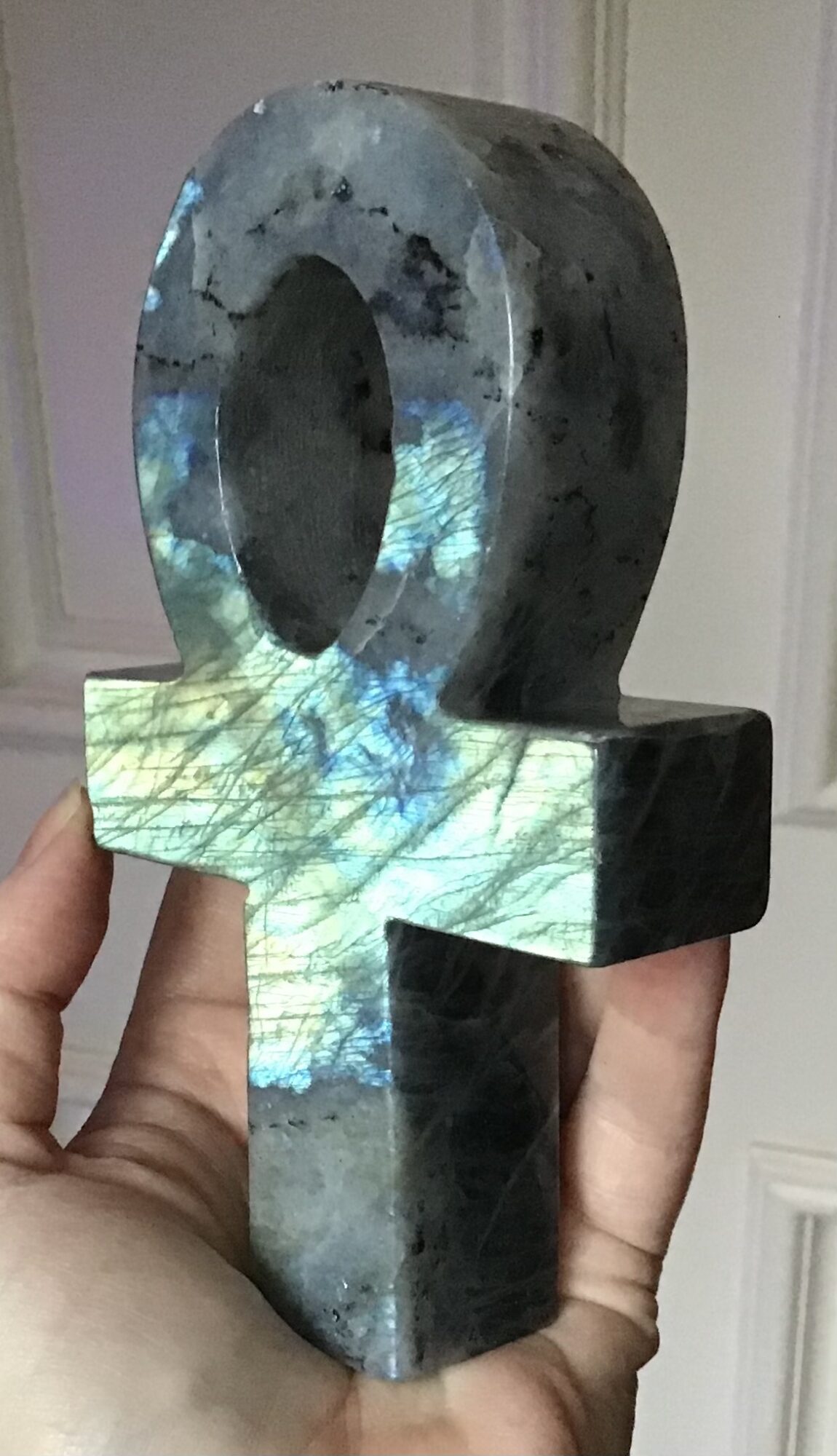 Labradorite Crystal Ankh