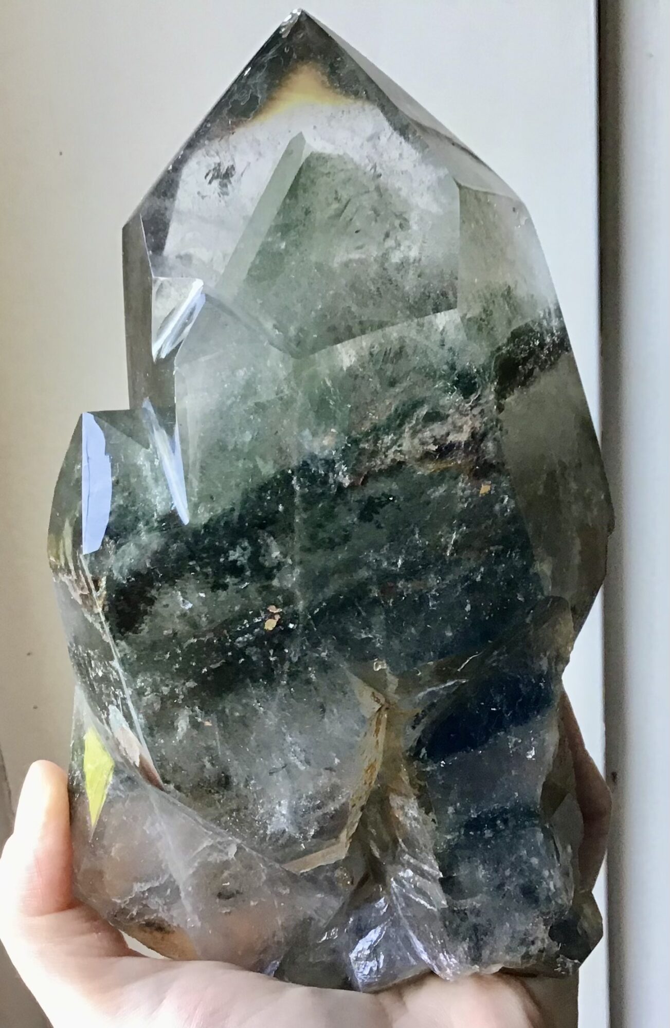 Clear Quartz Elestial Green Mountain Phantom Crystal