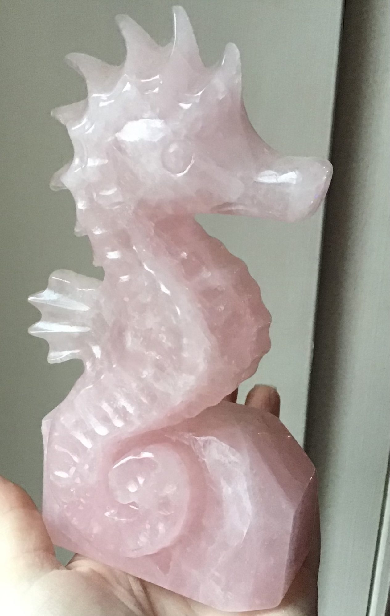 Rose Quartz Crystal Seahorse