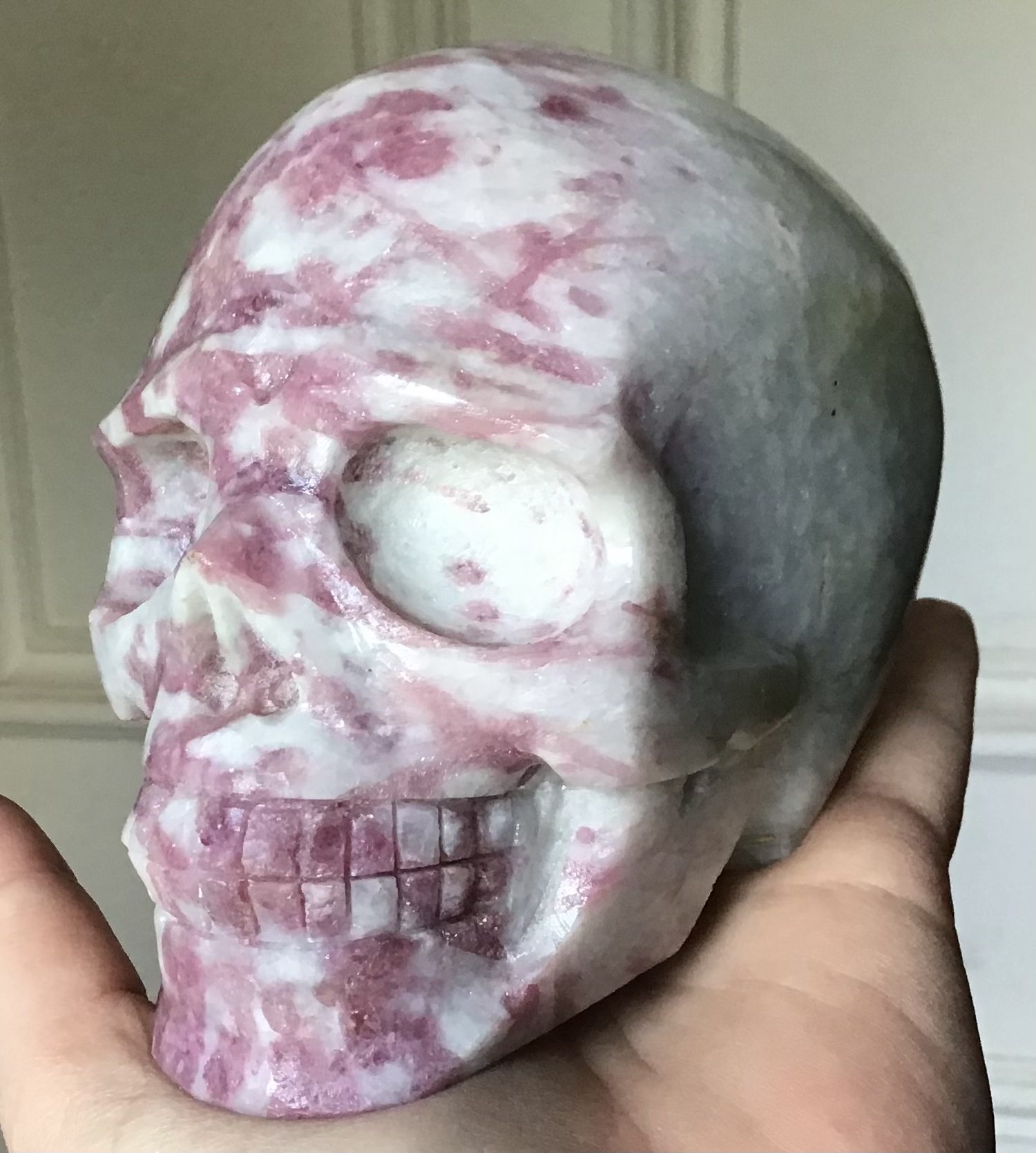 Pink Tourmaline Crystal Skull