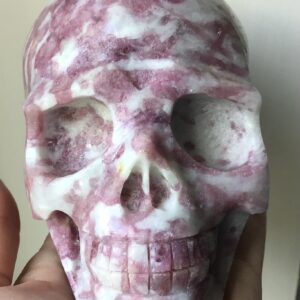 Pink Tourmaline Crystal Skull - Image 2