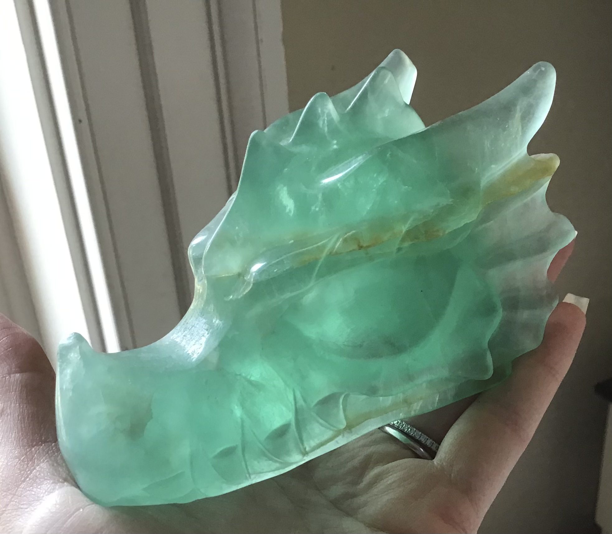 Emerald Green Fluorite Crystal Dragon