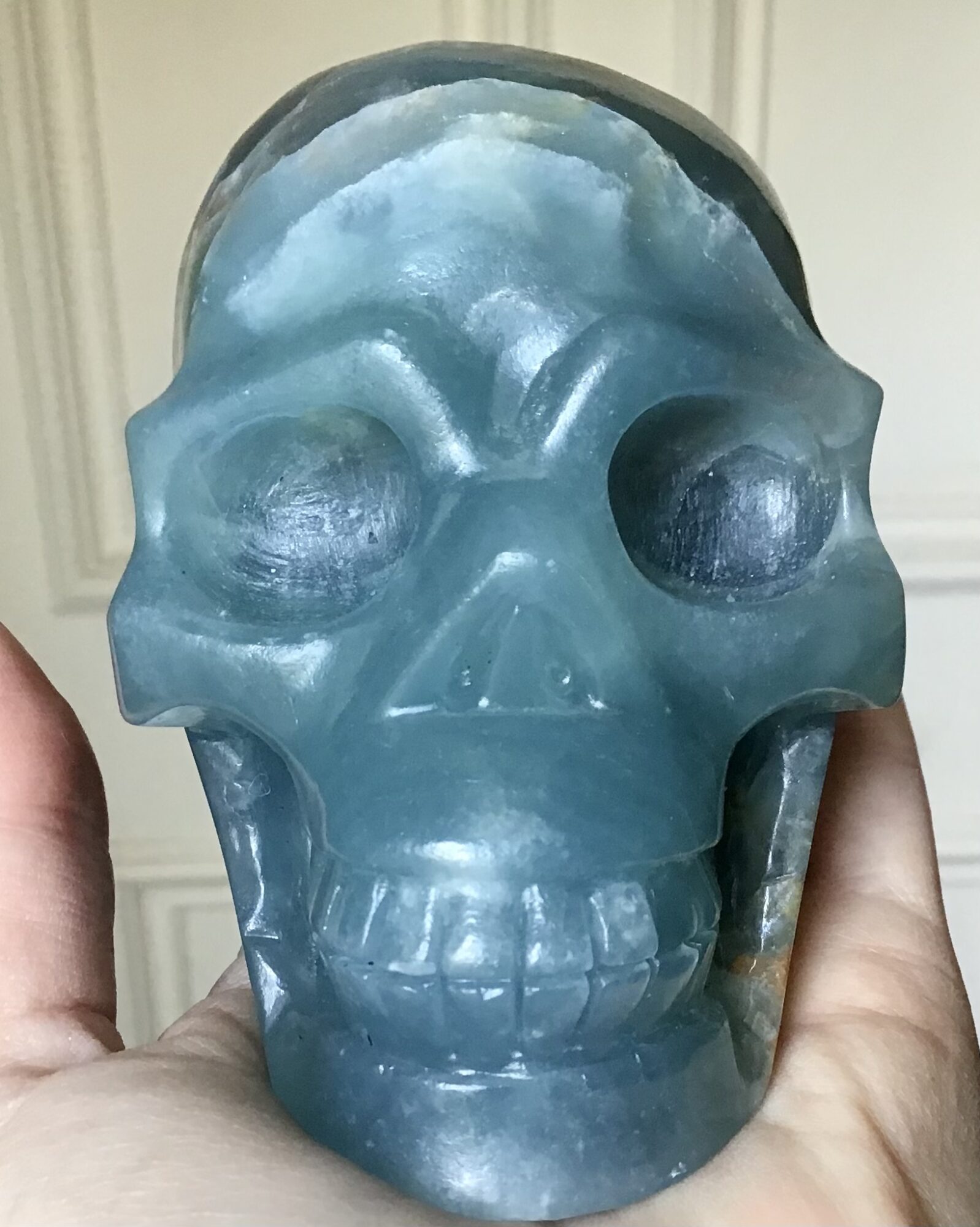 Blue Onyx Crystal Skull