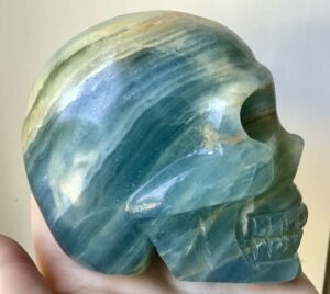 Blue Onyx Crystal Skull