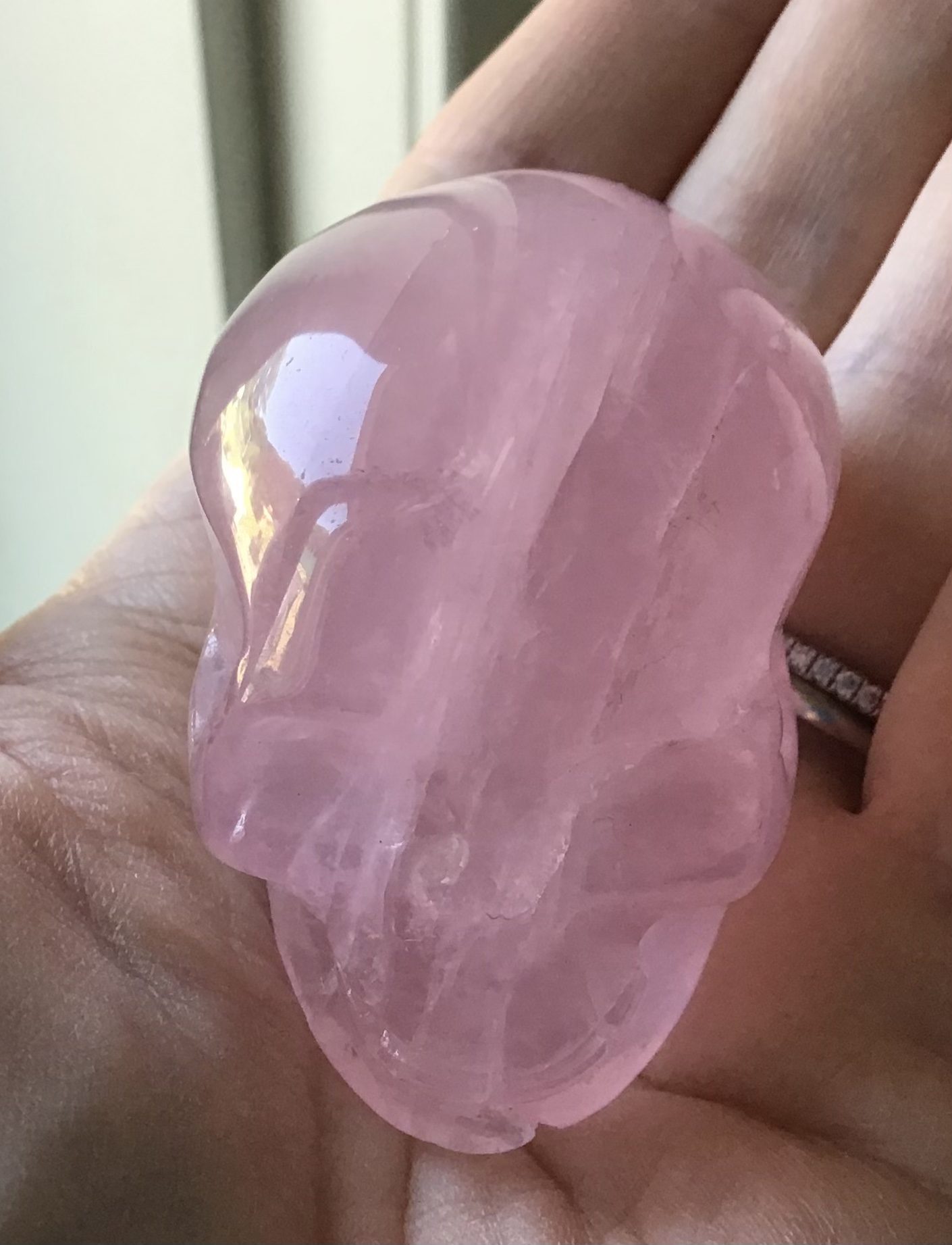 Rose Quartz Crystal Skull
