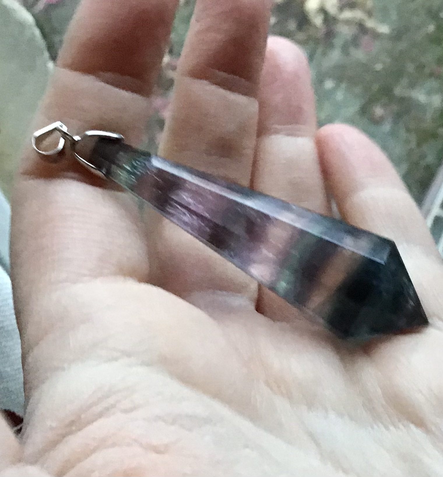 Rainbow Fluorite Crystal Pendant/Pendulum