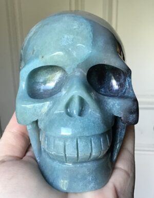Blue Trolleite Crystal Skull