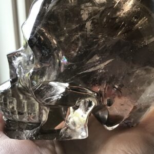 Clear Smoky Quartz Crystal Skull - Image 3