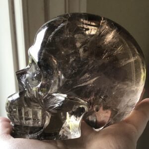 Clear Smoky Quartz Crystal Skull - Image 2