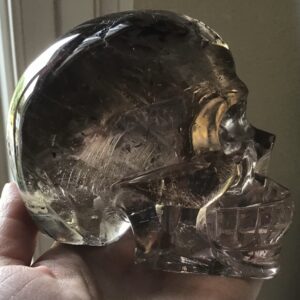 Clear Smoky Quartz Crystal Skull - Image 6